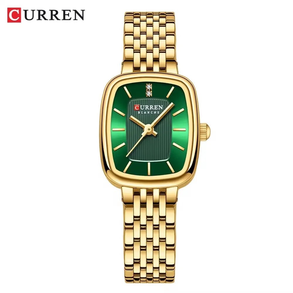 CURRN 9093 Luxury Women's New Square Quartz Watches Stainless Steel Ladies 3ATM Waterproof Wristwatch Original Watch for Women