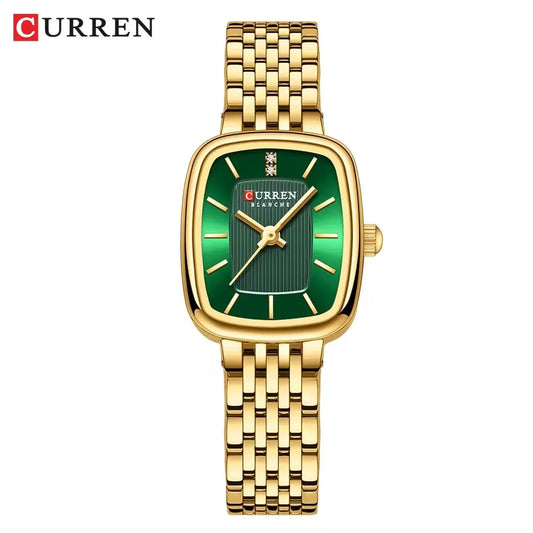 CURRN 9093 Luxury Women's New Square Quartz Watches Stainless Steel Ladies 3ATM Waterproof Wristwatch Original Watch for Women