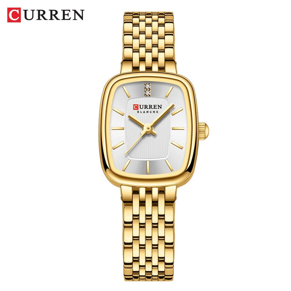 CURRN 9093 Luxury Women's New Square Quartz Watches Stainless Steel Ladies 3ATM Waterproof Wristwatch Original Watch for Women