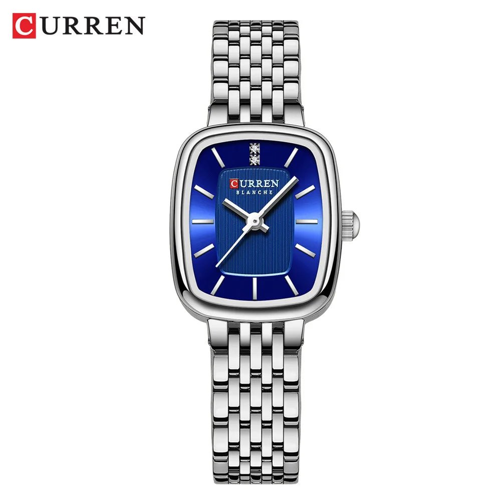 CURRN 9093 Luxury Women's New Square Quartz Watches Stainless Steel Ladies 3ATM Waterproof Wristwatch Original Watch for Women