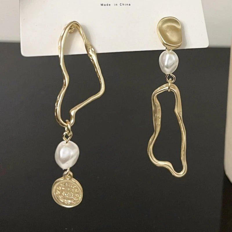 Silver Needle Pearl Earrings