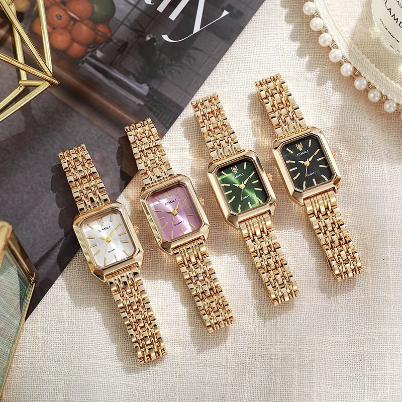 Brand Women Stainless Steel Strap Quartz Watch Square Dial Casual Fashion Wristwatch Reloj Mujer Montre Femme Relogio Feminino