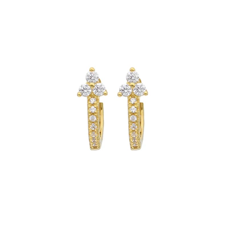 Gold Plated Hoop Earrings Leaf Piercings
