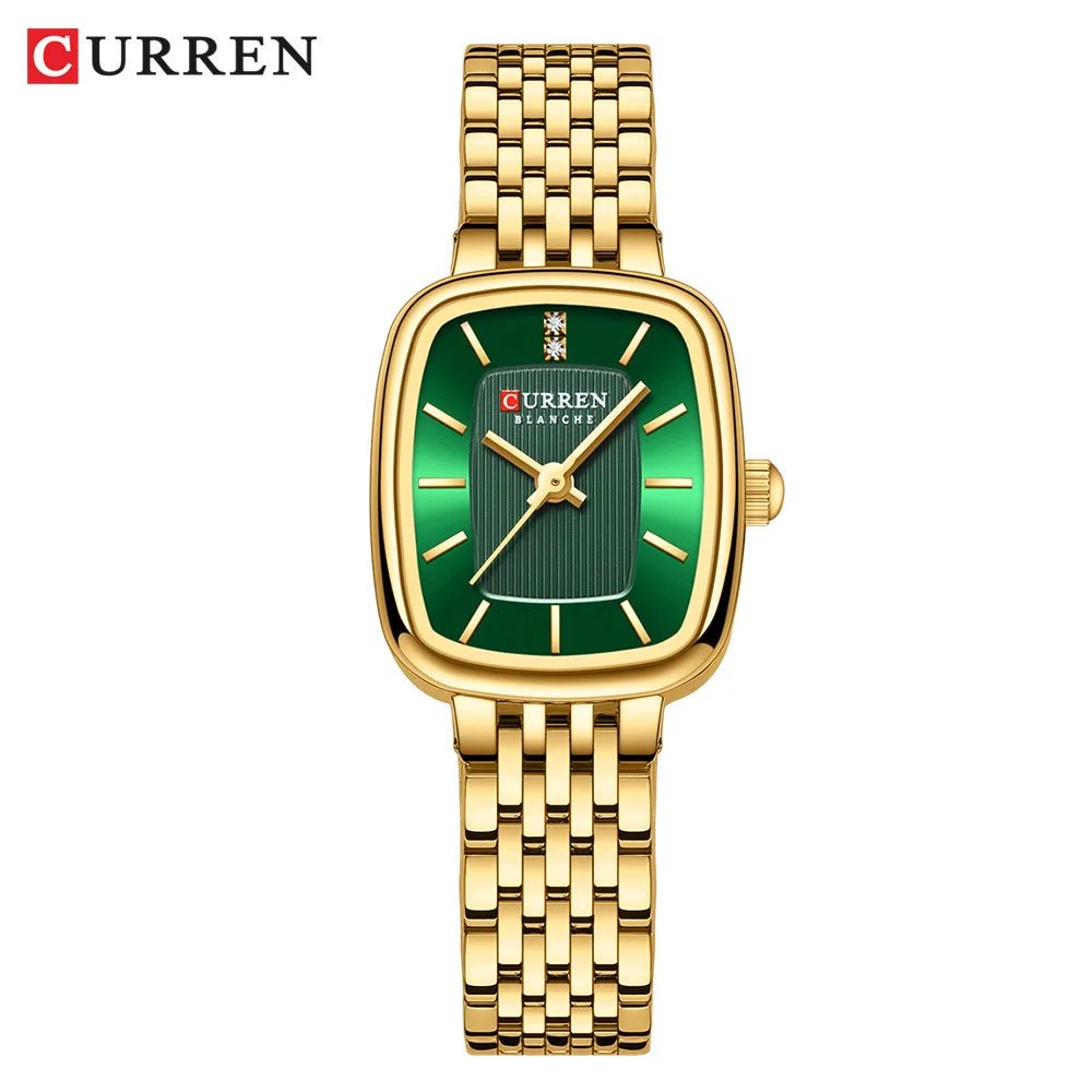 CURRN 9093 Luxury Women's New Square Quartz Watches Stainless Steel Ladies 3ATM Waterproof Wristwatch Original Watch for Women