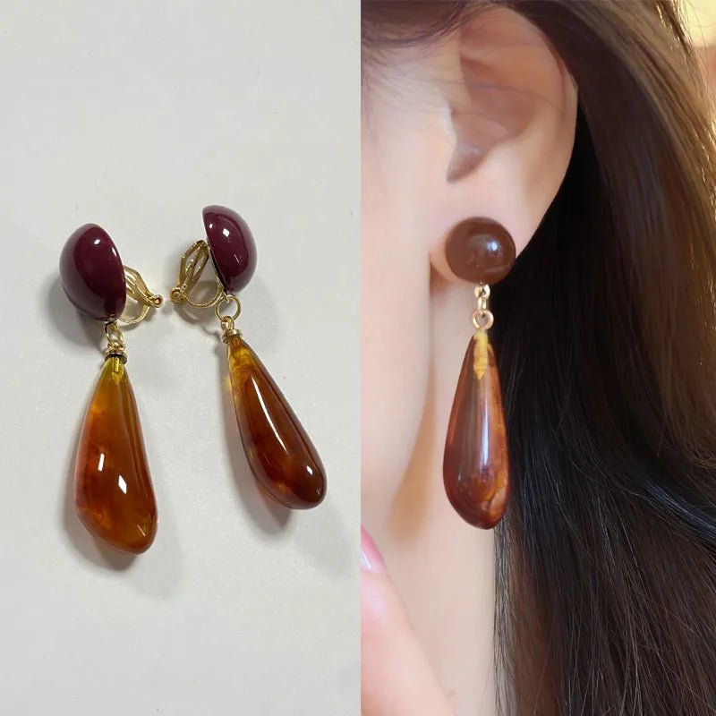 Brown Ear Clips Coffee (Clip ons)